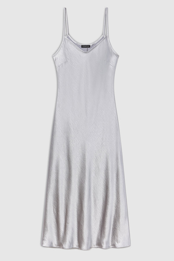 Textured Sateen Slip Dress