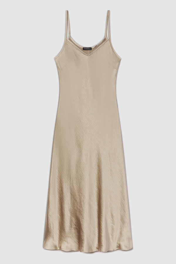 Textured Sateen Slip Dress