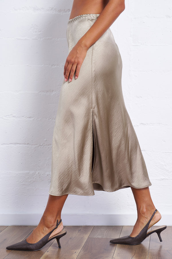 Textured Sateen Bias Skirt