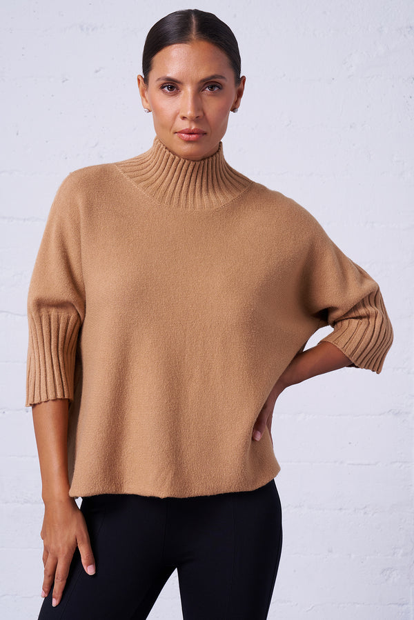 Funnel Neck Dolman Sweater