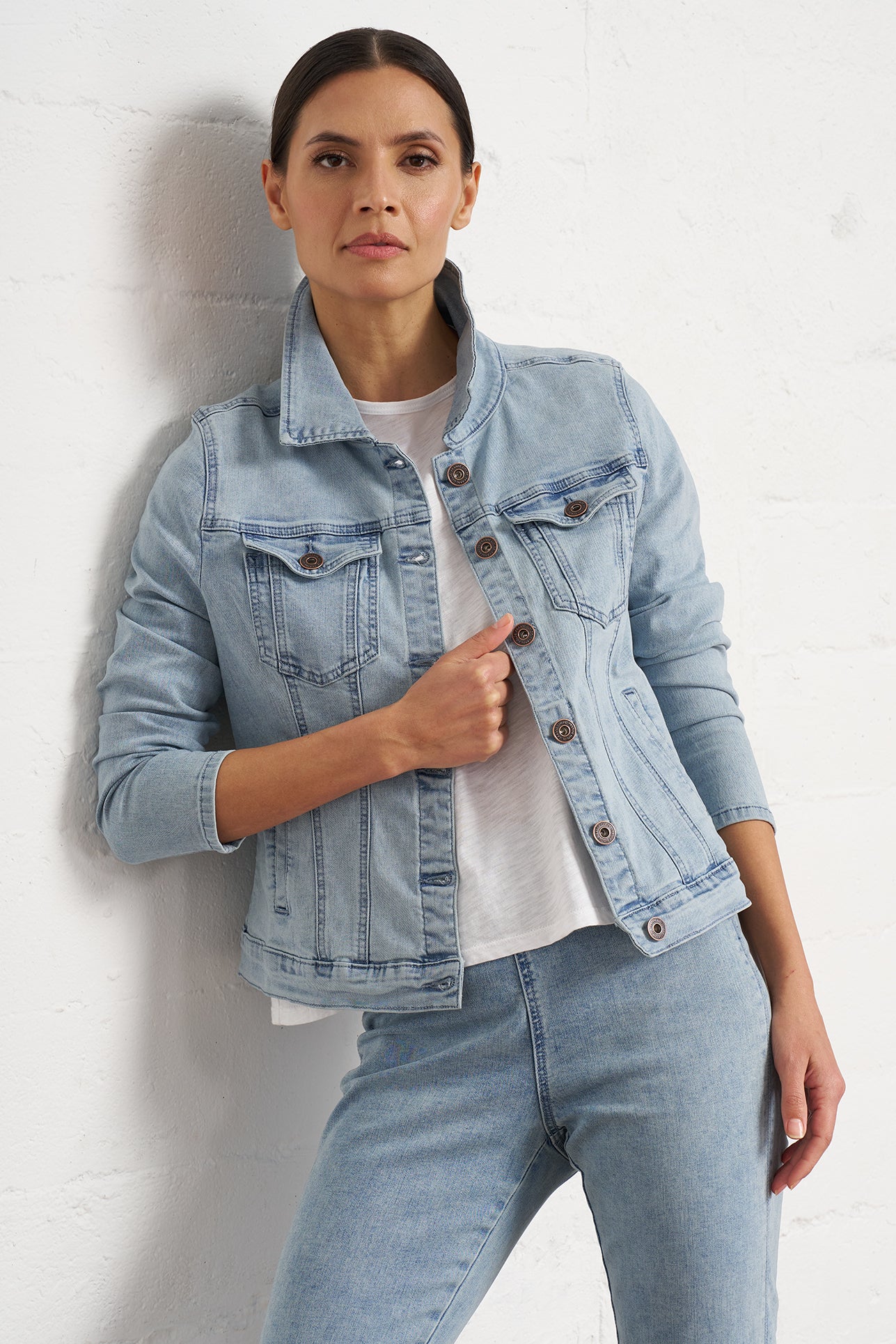 Classic Stretch Jean Jacket for Women | Franne Golde