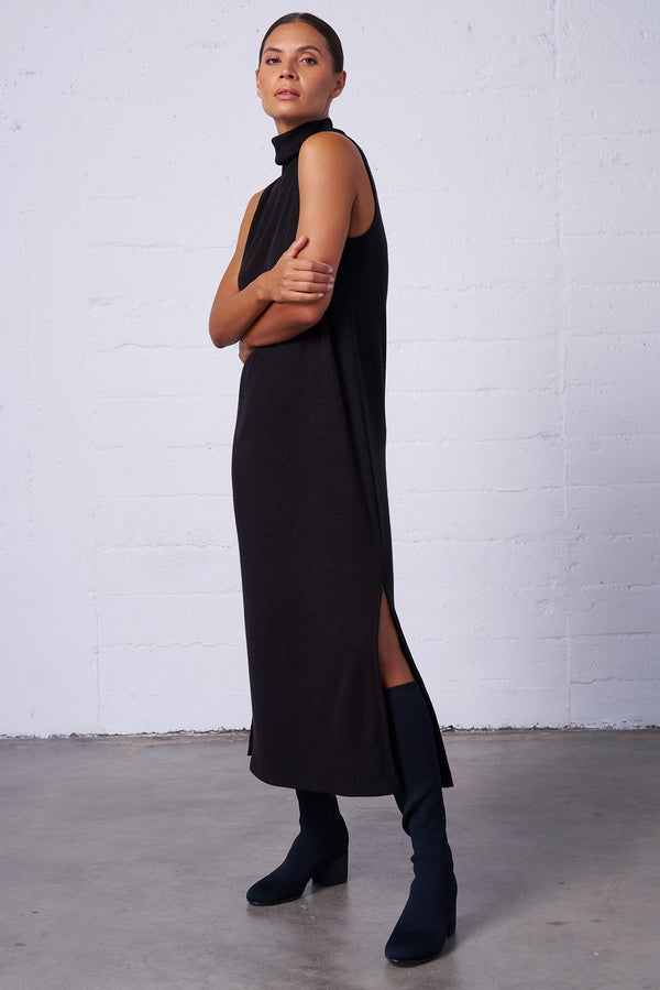 Mock Neck Sleeveless Dress