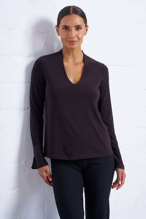 Luxe Stretch Long Sleeve V-Neck