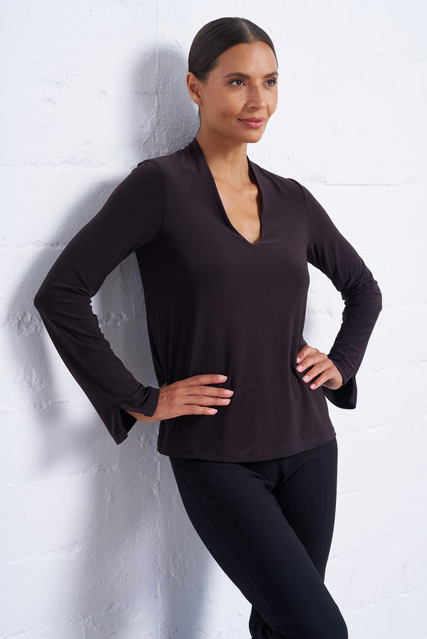 Luxe Stretch Long Sleeve V-Neck