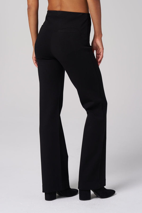 Black Crossover Waist Ponte Bootcut Pants · Filly Flair